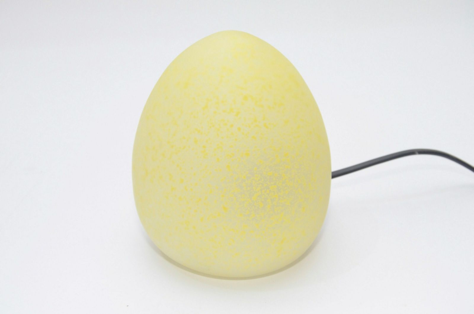 Small Egg Shaped Vintage Glass Table Lamp In Verrerie De Vianne Style, 1980s Italy