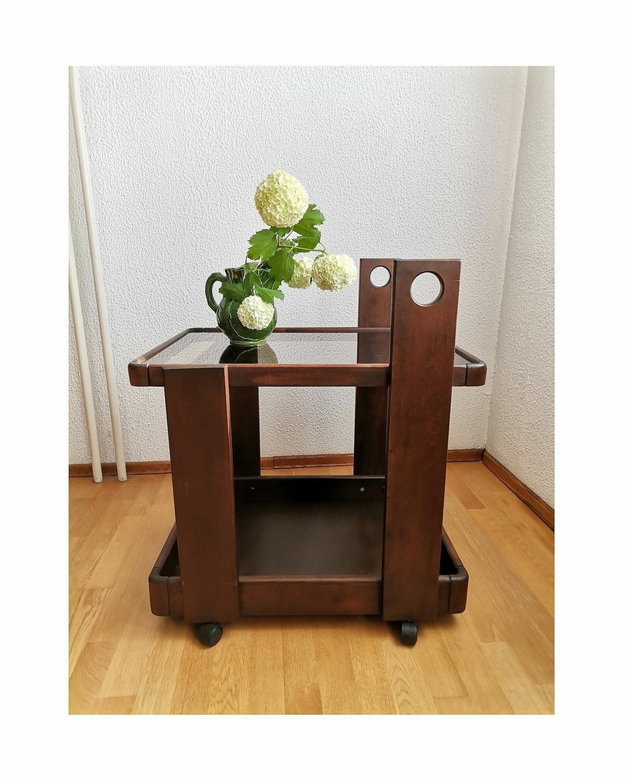 Vintage Serving Trolley Attributed To Gianfranco Frattini / 60s 70s Italian Design / Mid Century Modern Rolling Bar Cart