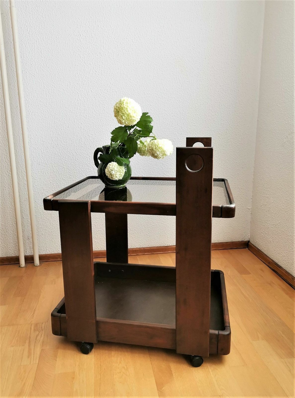 Vintage Serving Trolley Attributed To Gianfranco Frattini / 60s 70s Italian Design / Mid Century Modern Rolling Bar Cart photo furniture
