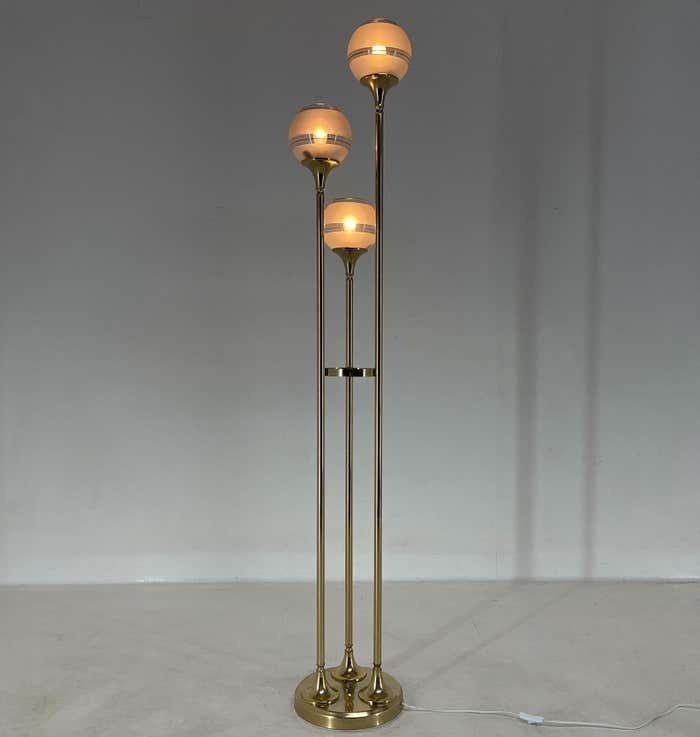 1970's Italian Metal & Glass Floor Lamp photo 1115.0