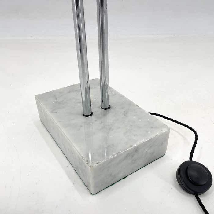 Lighting 1960's Italian Adjustable Chrome & Marble Floor Lamp In Style Of Arredoluce photo