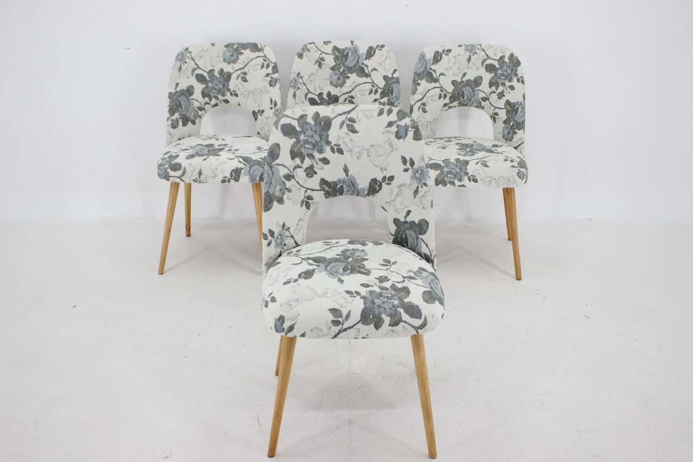 1960s Set Of Four Oswald Haerdtl Dining Chairs In Fabric, Czechoslovakia photo 1351.0