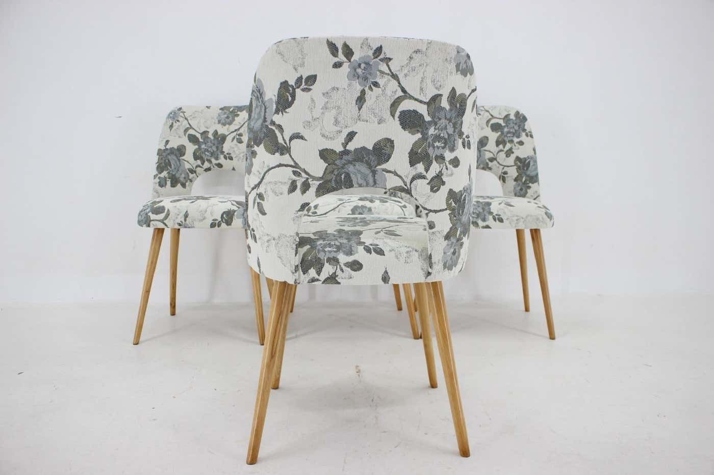 photo furniture 1960s Set Of Four Oswald Haerdtl Dining Chairs In Fabric, Czechoslovakia