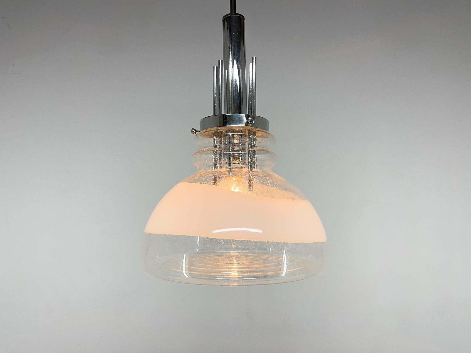 photo furniture 1960''S Murano Glass & Chrome Pendant By Mazzega In Carlo Nason Style, Italy
