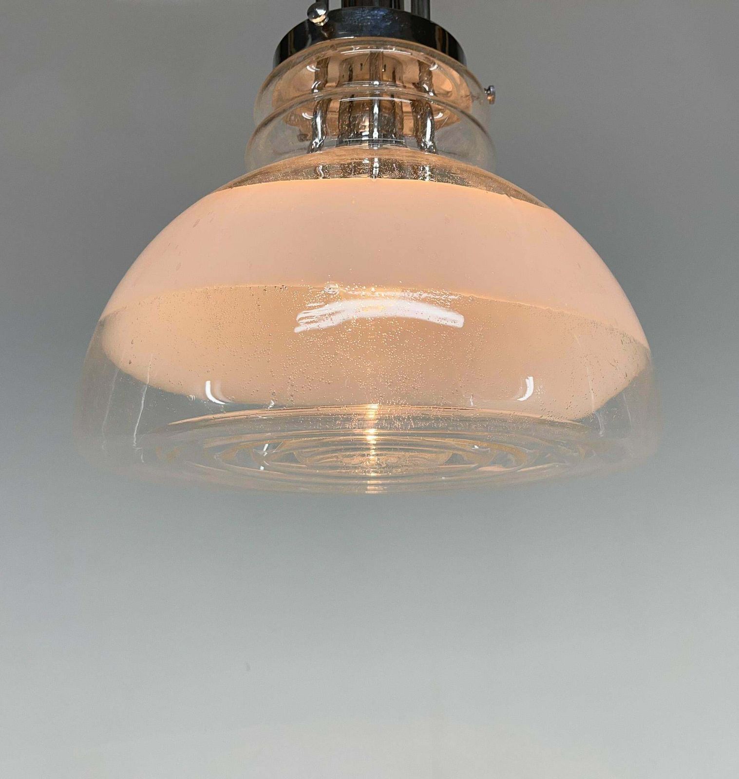 1865.0 1960''S Murano Glass & Chrome Pendant By Mazzega In Carlo Nason Style, Italy photo