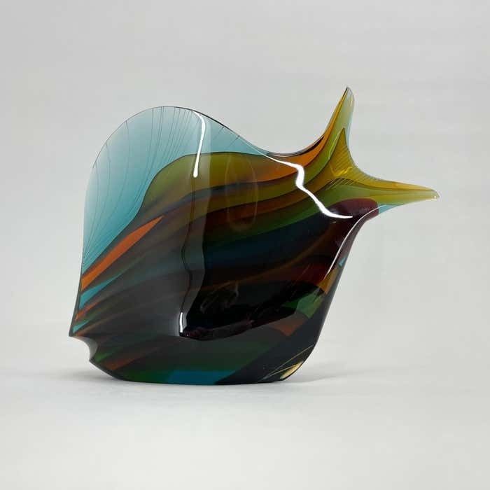 1960's Art Glass Fish Designed By Stanislav Honzík For Nový Bor Glassworks photo vintage