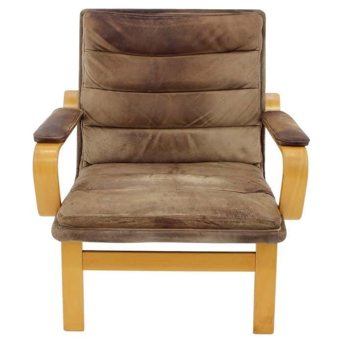 1970s Yngve Ekström "Contino" Leather Armchair, Sweden photo for sale