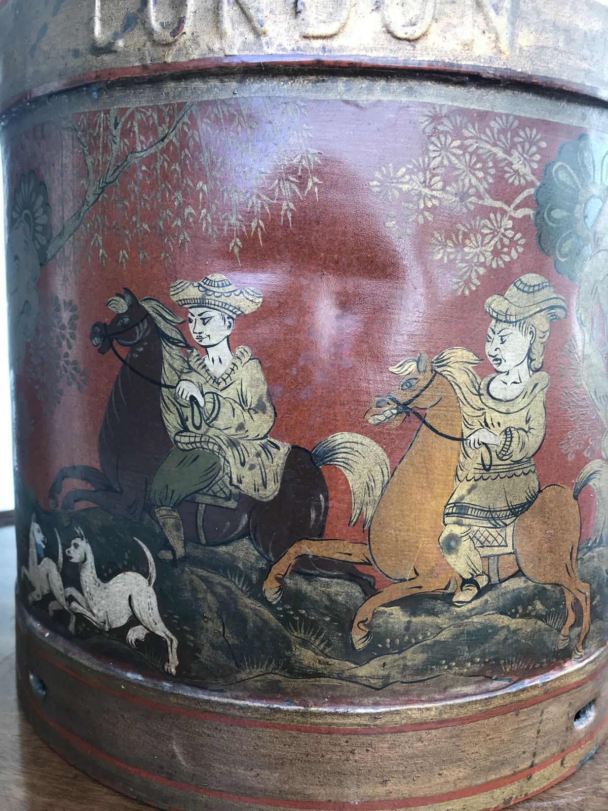 Antique Painted London Co Op Society Brass Milk Churn photo for sale