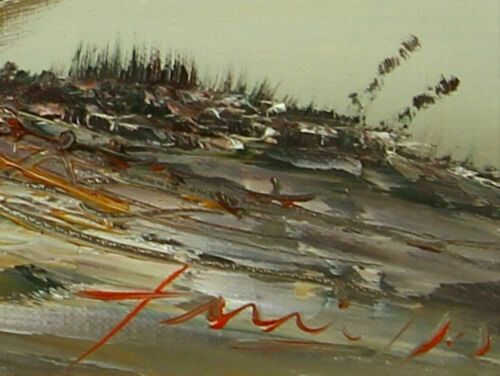 Impasto Style Oil Painting Of Mediterranean Fishing Boats photo for sale