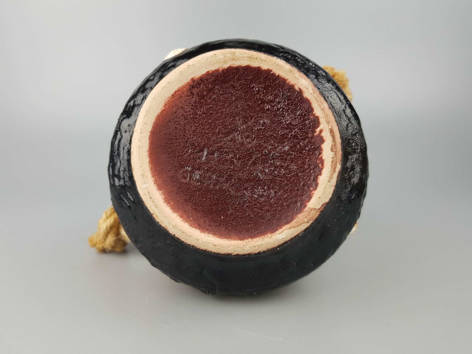Vintage Dumler & Breiden Fat Lava Vase With Rope 1139 13 West German Pottery 1950s photo 53.0