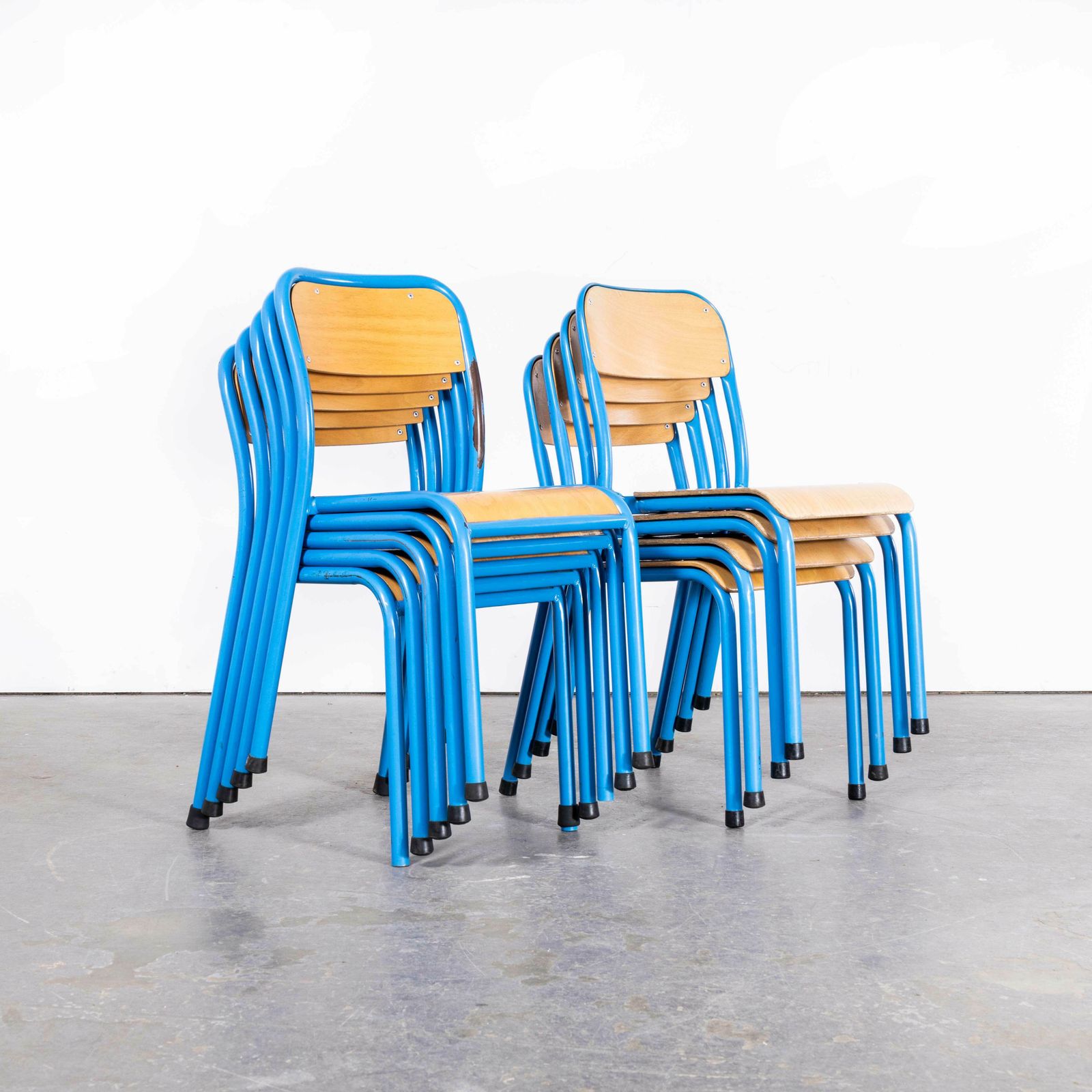 1960’s French Mullca Stacking Children’s Chairs – Set Of Nine photo Furniture