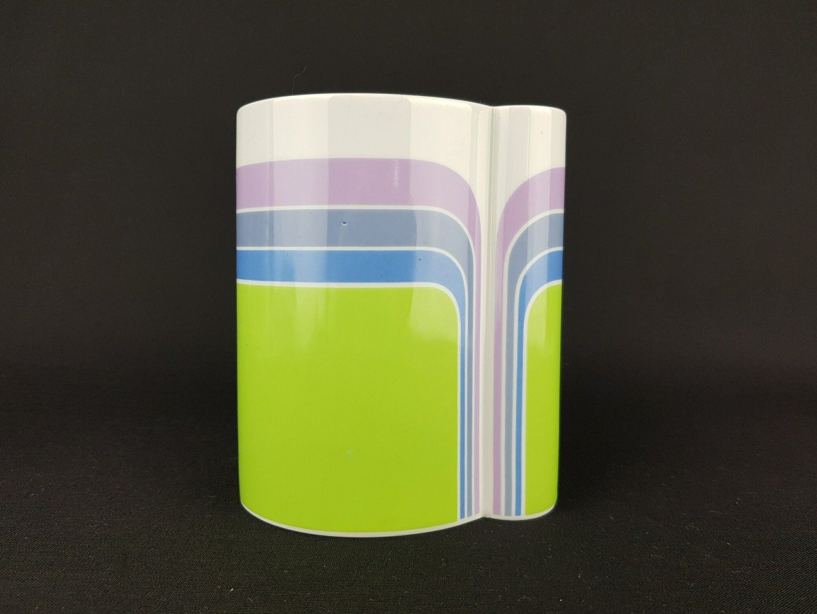 Vintage Thomas Porzellan Kleurrijke Pastelkleurige Vaas 305 14 West Duits Aardewerk Jaren 1970