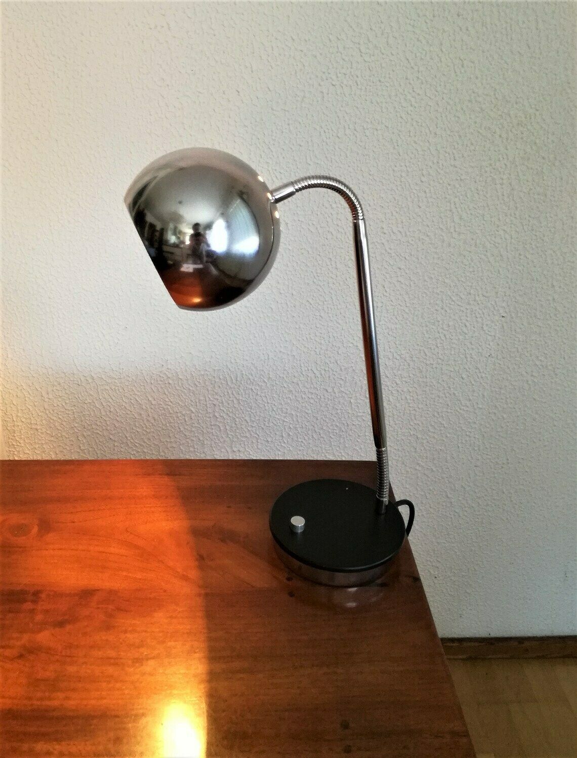 Mid Century Modern Chrome Eyeball Desk Lamp  60s Italian Design  Vintage Home Decor