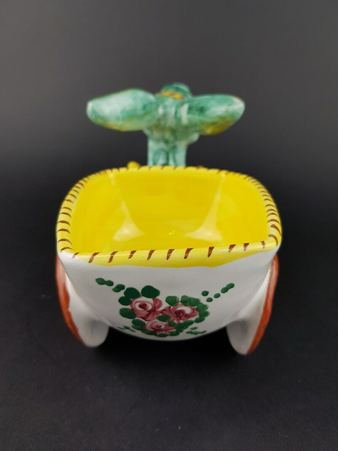 Vintage Ars Deruta Alla Moda Stylish Donkey With Cart Figurine Planter Italy Ceramiche 1960 70s photo 64.0