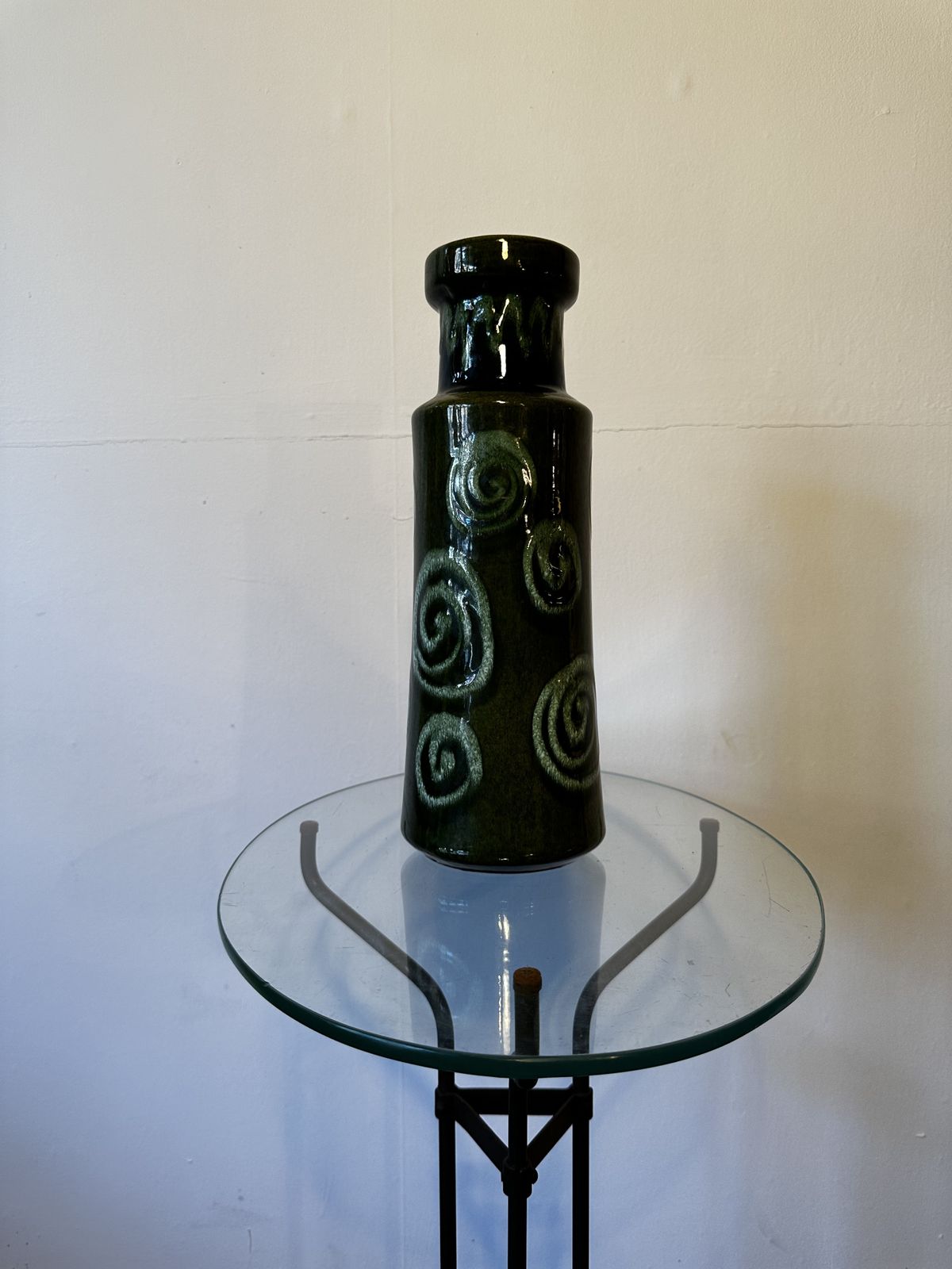 Very Rare Rich Green ‘High’ West German Vase By Aloïs Scheurich, 1960