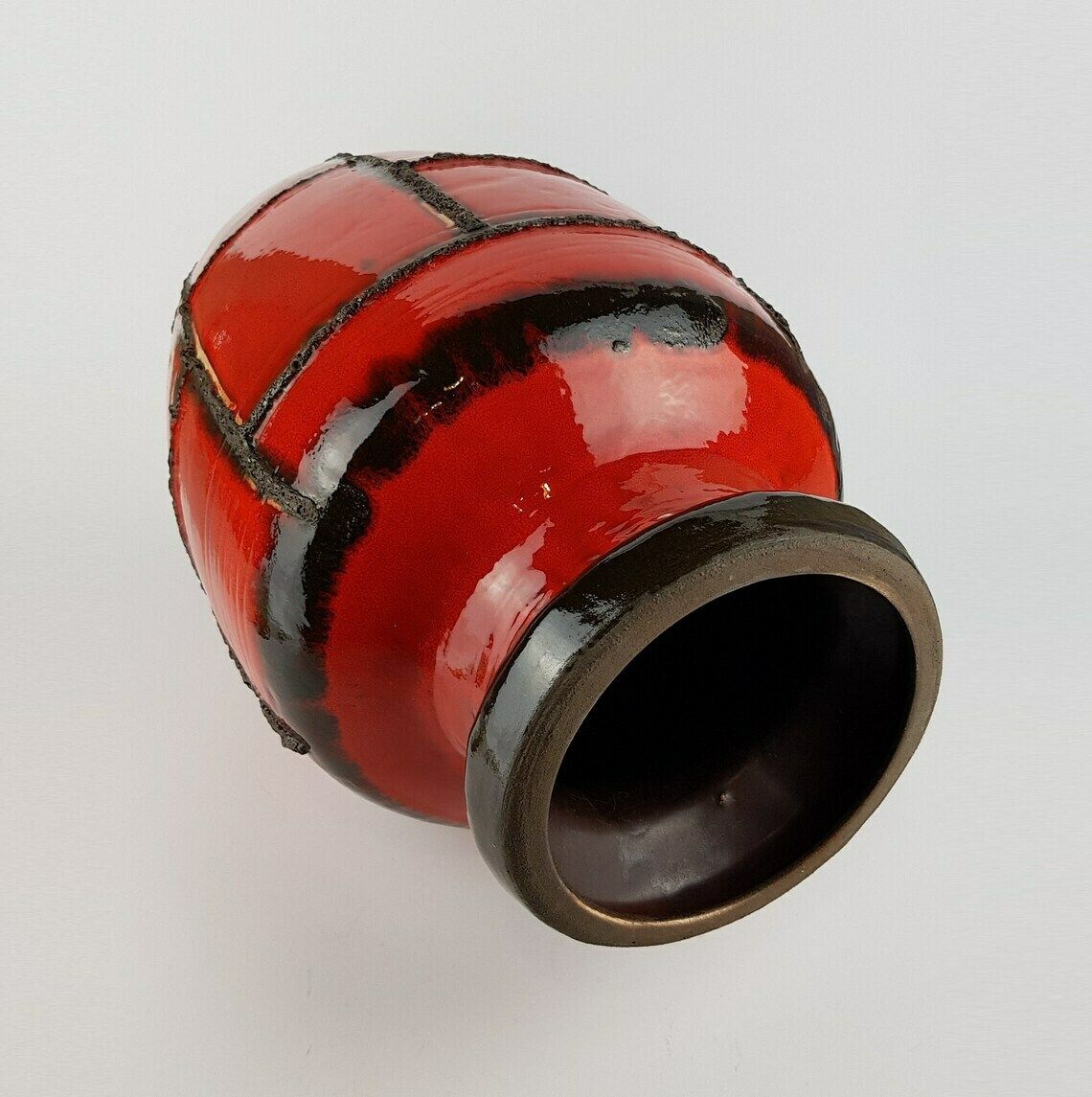 Xxl Vintage Ruscha Keramik Fat Lava Vloervaas 841 Met Costa Decor West German Pottery photo for sale