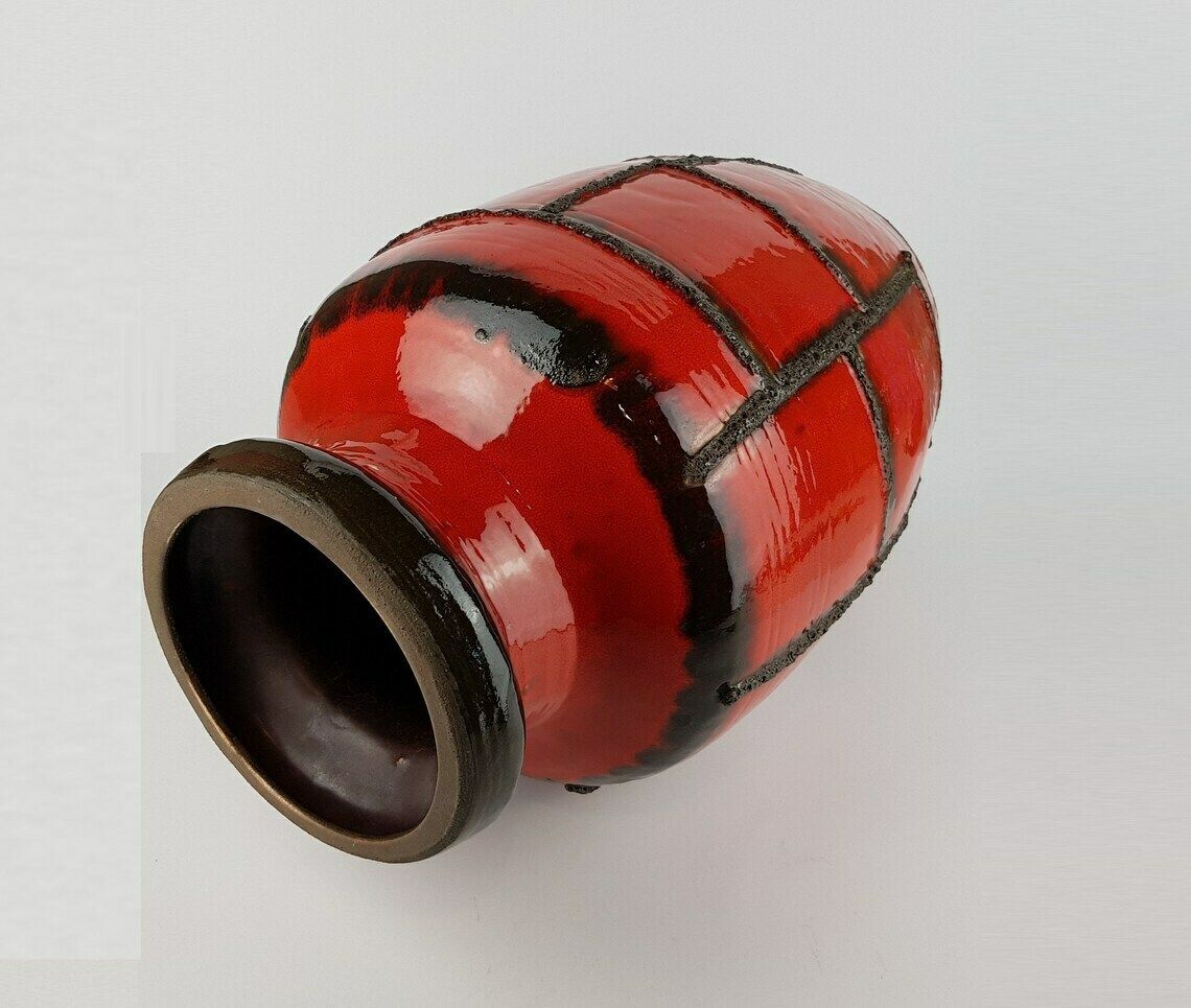 Xxl Vintage Ruscha Keramik Fat Lava Vloervaas 841 Met Costa Decor West German Pottery photo Woonaccessoires