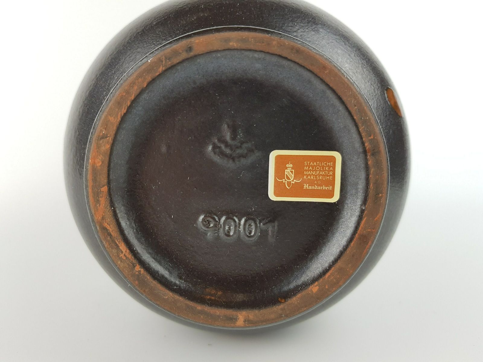 Vintage Karlsruher Majolika Vaas 9001 Van Friedegart Glatzle, West German Pottery, 1978 photo vinterior
