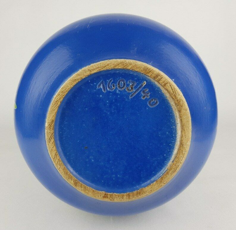 Vintage Xxl Ubelacker (ü Keramik) Blauwe Vloervaas West German Pottery Fat Lava Ca. Jaren 1960–1970 photo 128.0