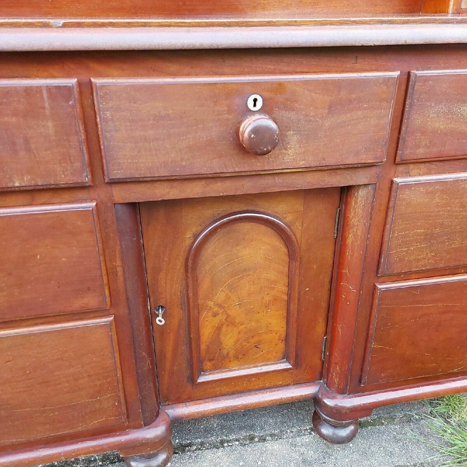 Antique Mahogany Victorian Chiffonier Sideboard 11 Drawers Cupboard And Key photo for sale