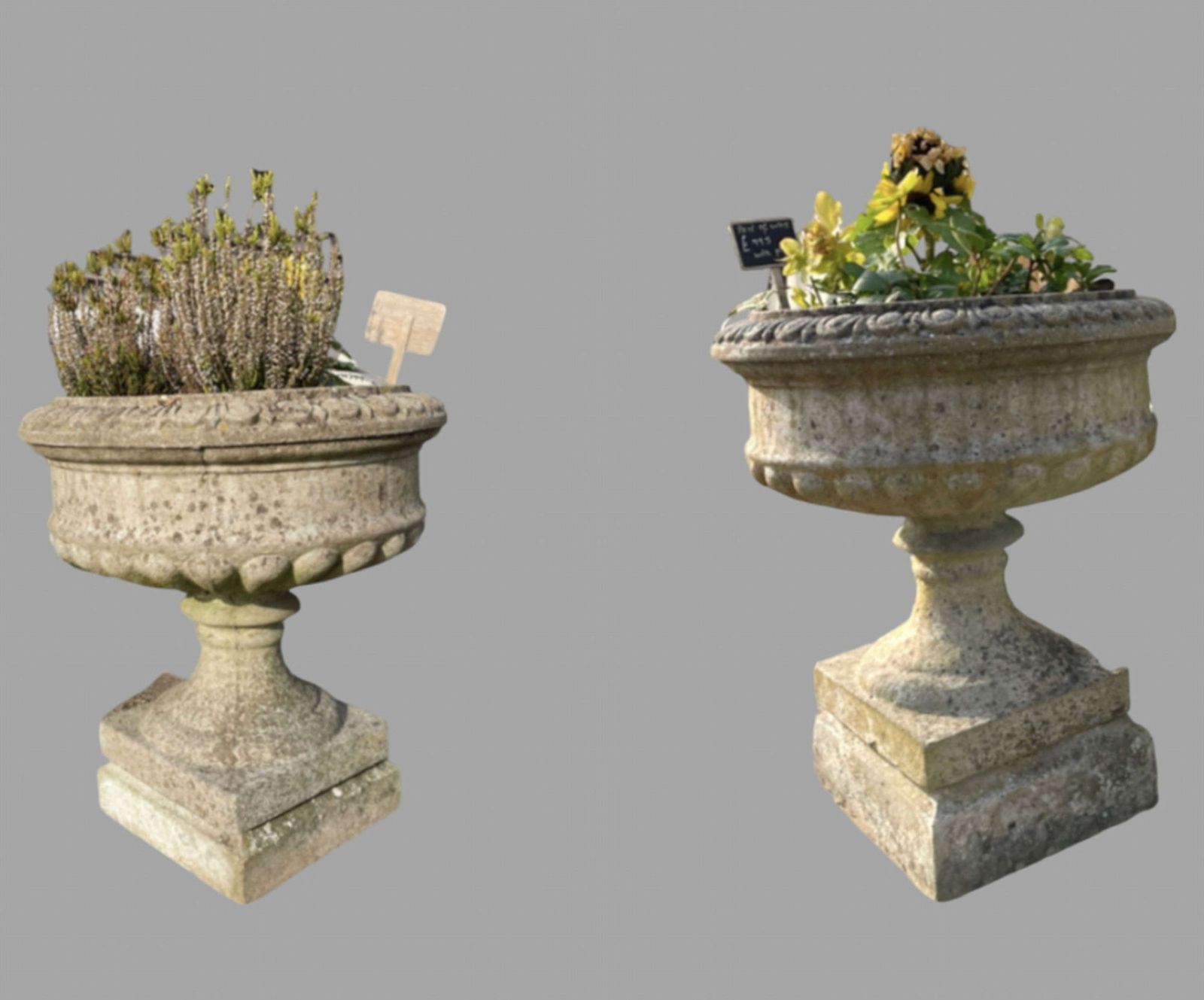 A Pair Of Mid Century Reconstituted Garden Urns photo furniture
