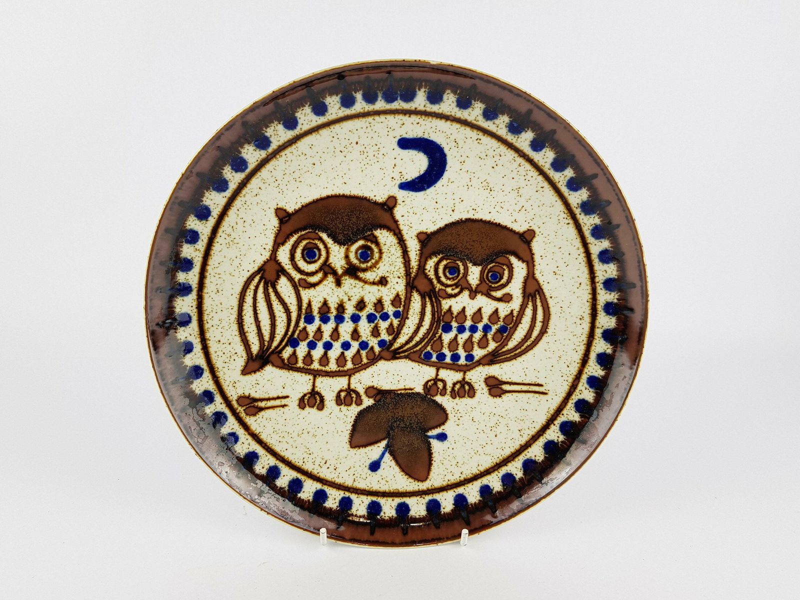 Vintage Topferei Massemuhle Neustadt/Coburg Wall Plate With Owl Decor By Eugen Wagner West German Pottery 1960s 1970s