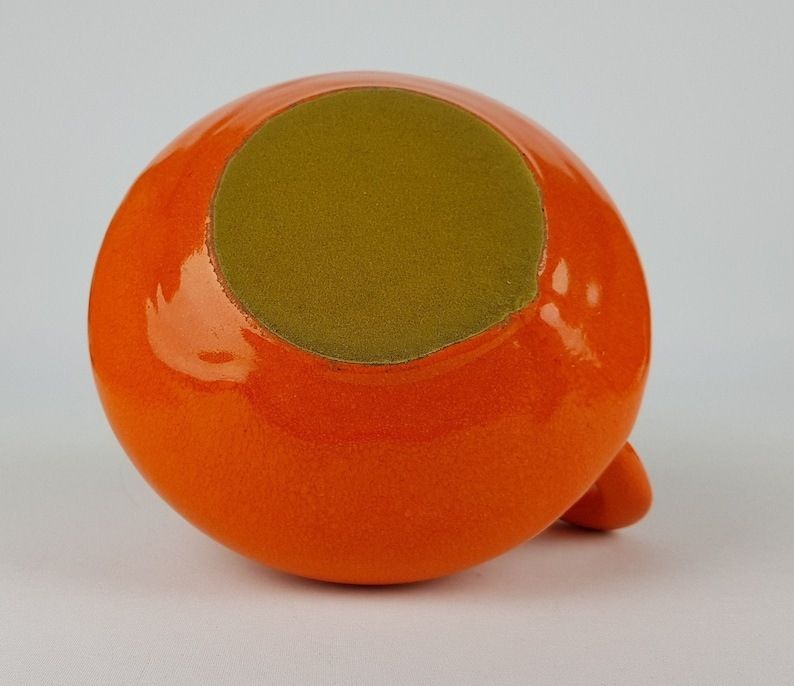 Vintage Oranje Otto Keramik Fat Lava Vaas, West German Pottery # photo 102.0