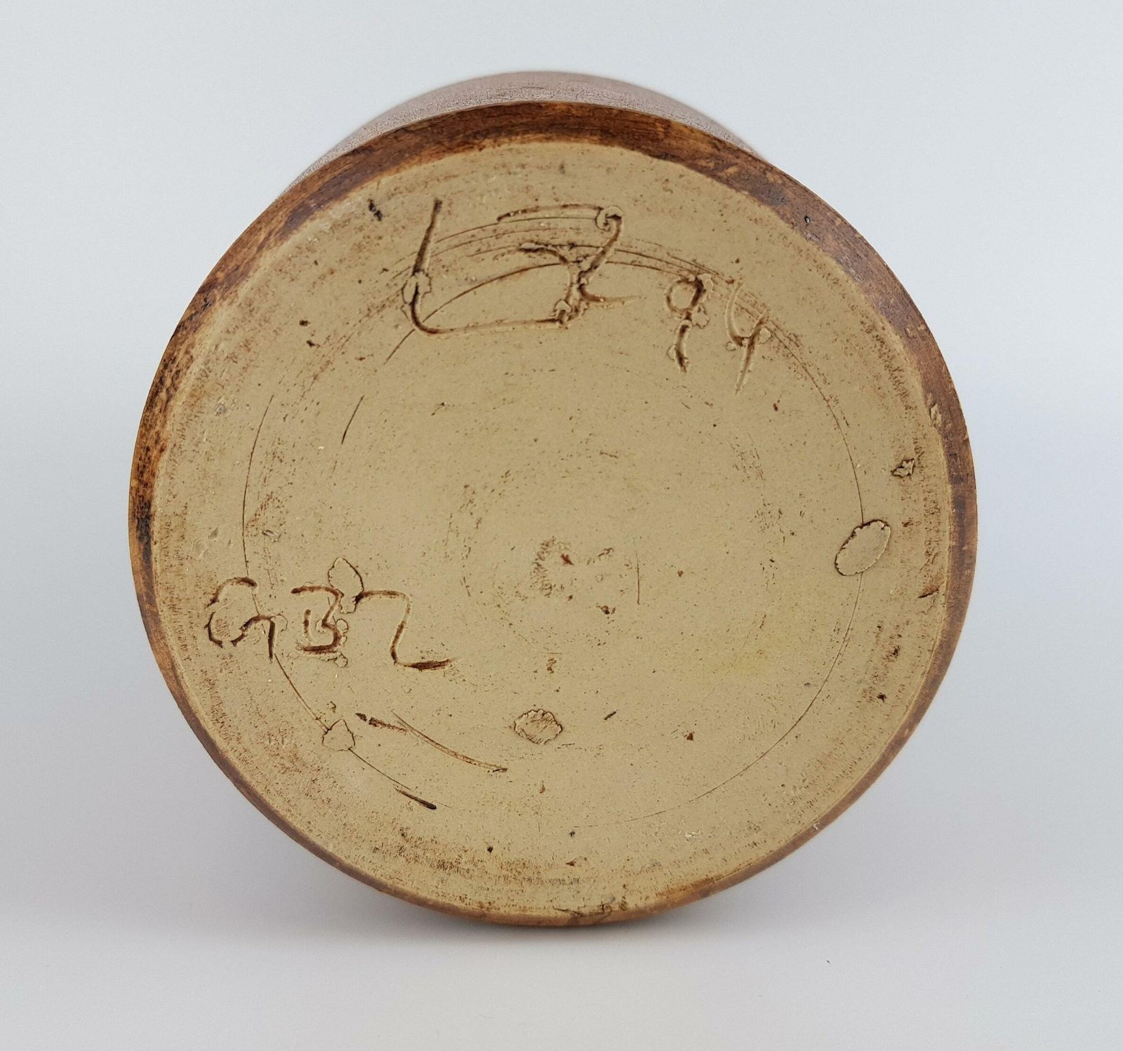 Vintage Gerhard Liebenthron Studio Art Pottery Bruine Vaas Met Lange Hals, West Duitsland, Jaren 1960 photo vinterior