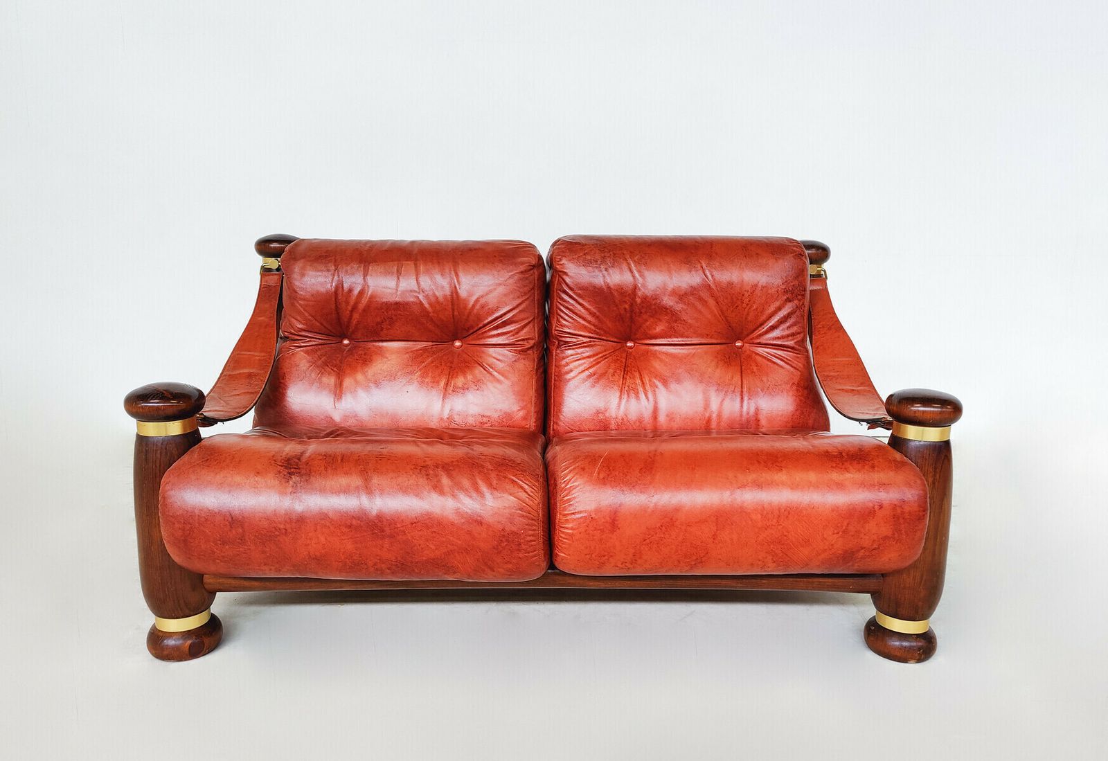 Italian Mid Century Modern Seating Set In Cognac Leather photo vinterior