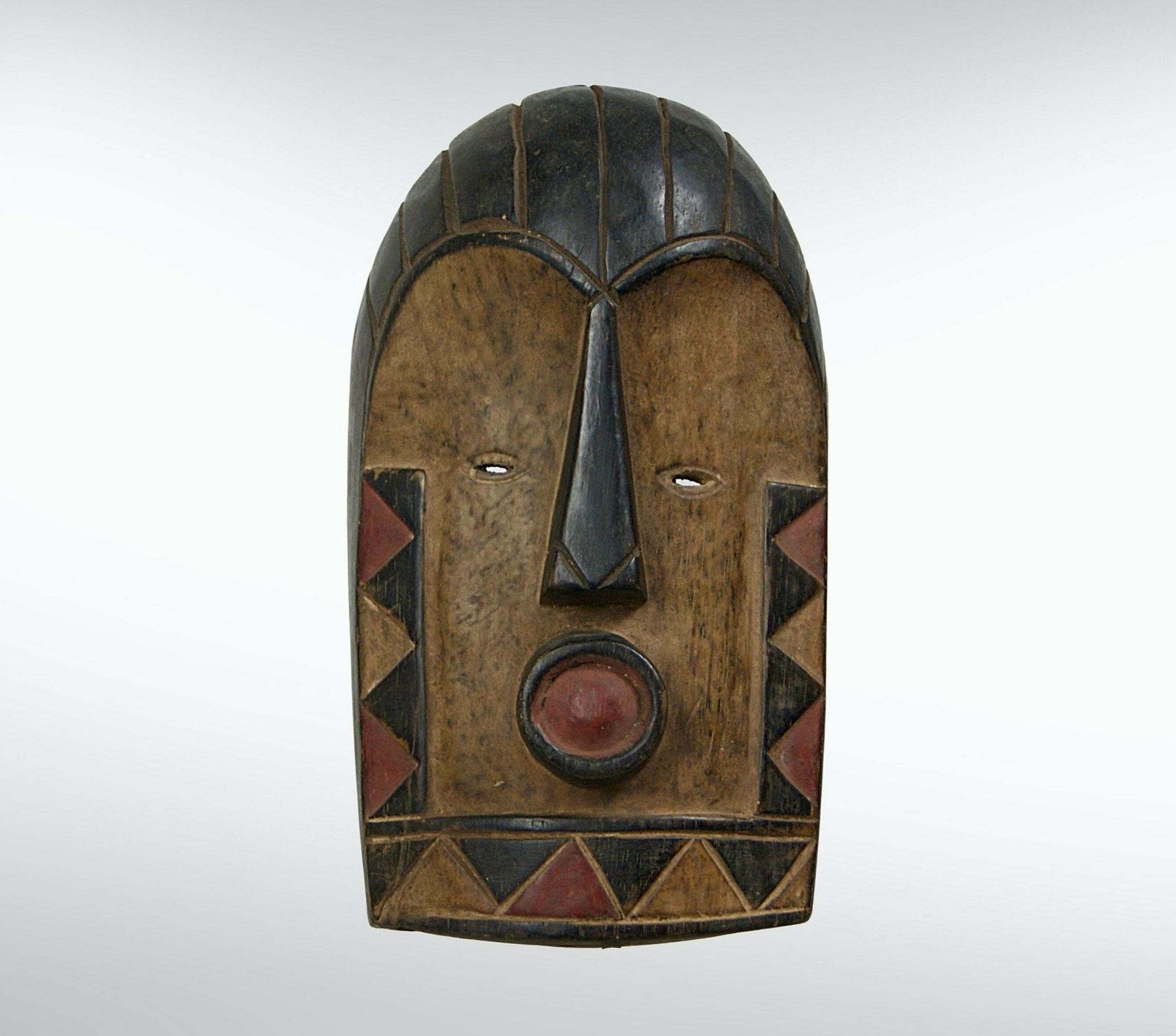 Antique African Drc Ethnic Bira Tribal Mask Wall Hanging