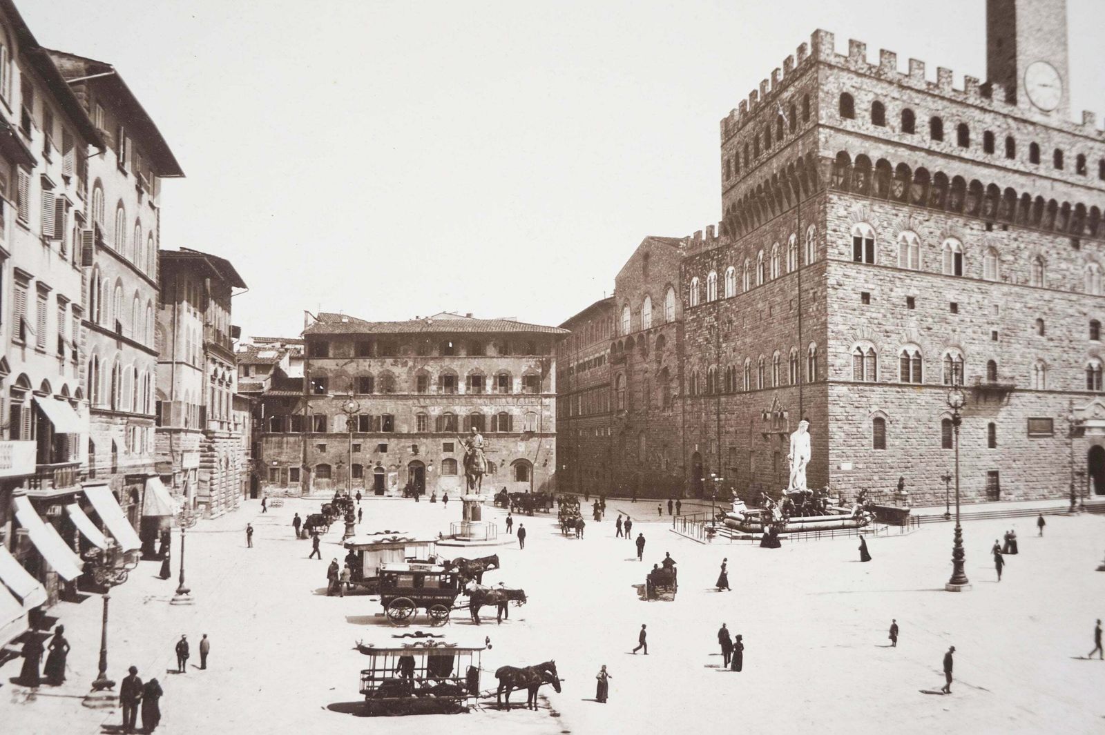 Large Old Photograph On Wood Panel   Florence Italy photo vinterior