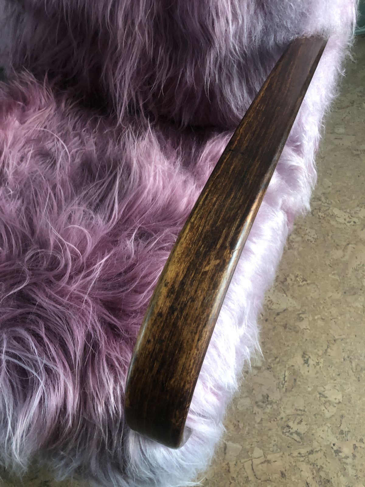 1920 1949 Attributed To Jindrich Halabala Arm Chair In Icelandic Long Sheepskin photo 1200.0