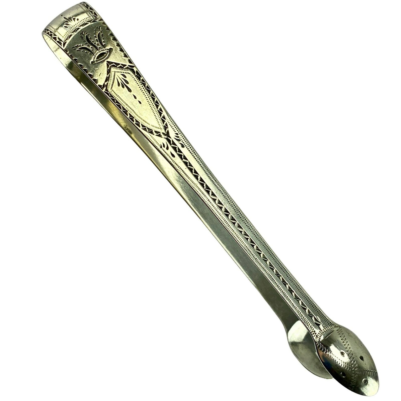 Antique Silver Hallmarked Sugar Tongs   George Wintle   London 1792   Monogrammed "Gl" photo furniture