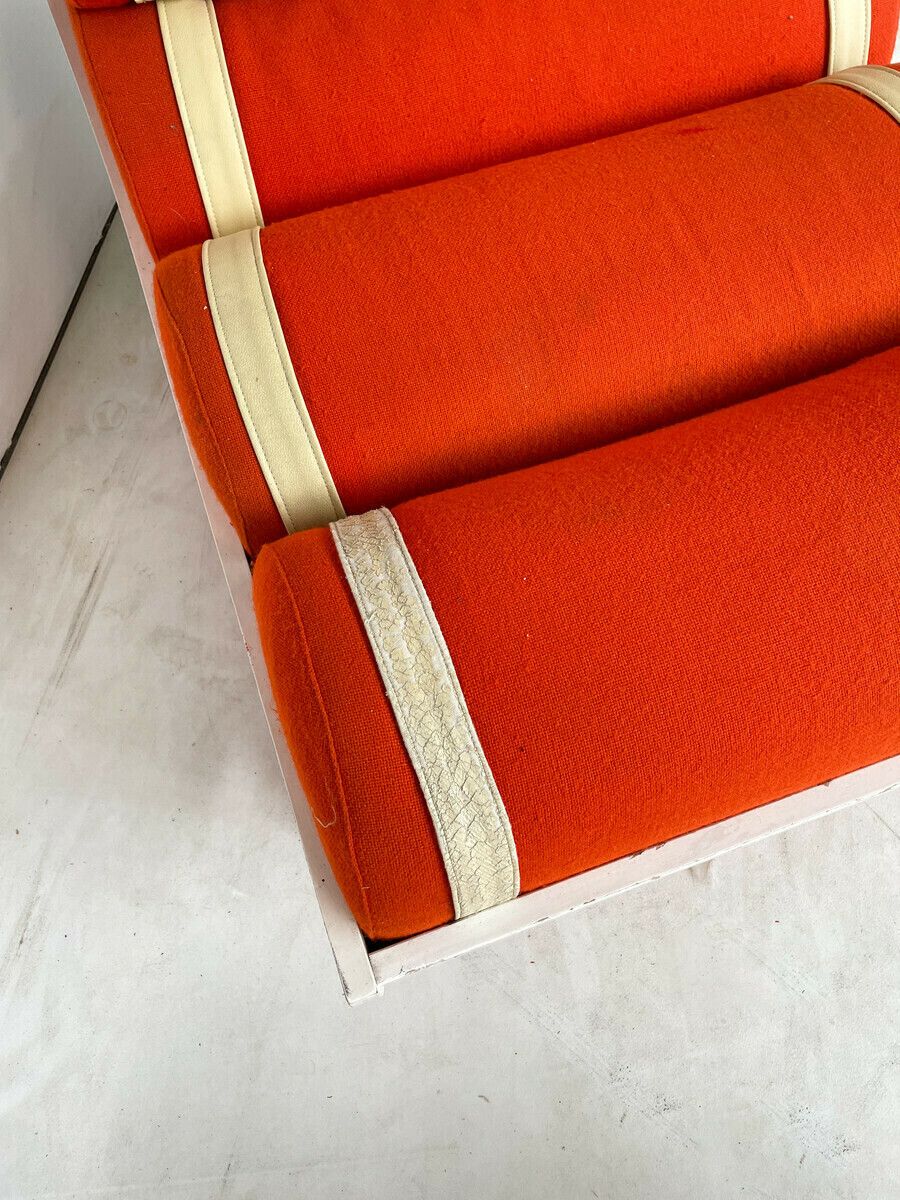Pair Of Red Italian Mid Century Modern Armchairs photo buy
