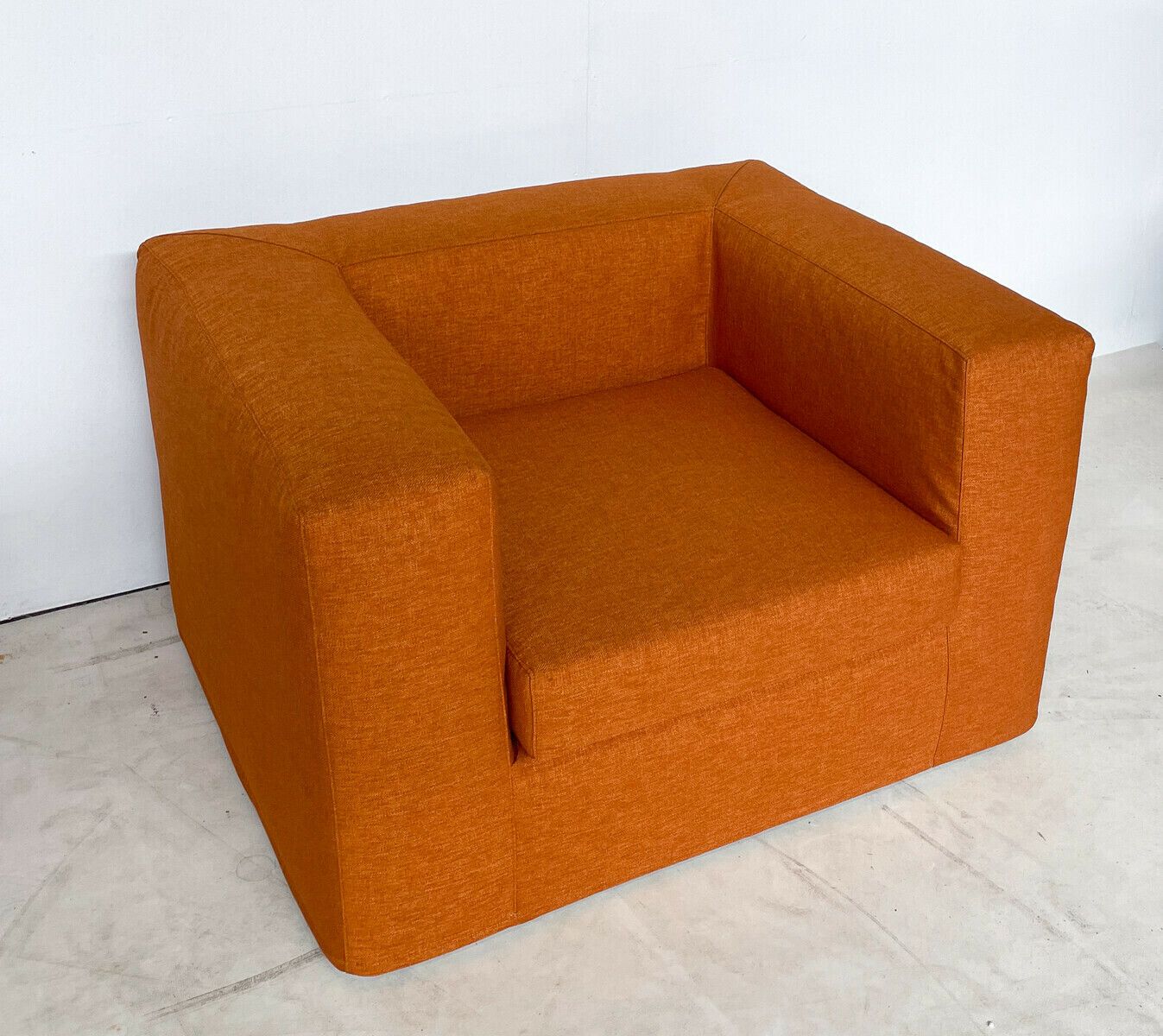 Italian Mid Century Orange Three Piece Sofa Set photo furniture