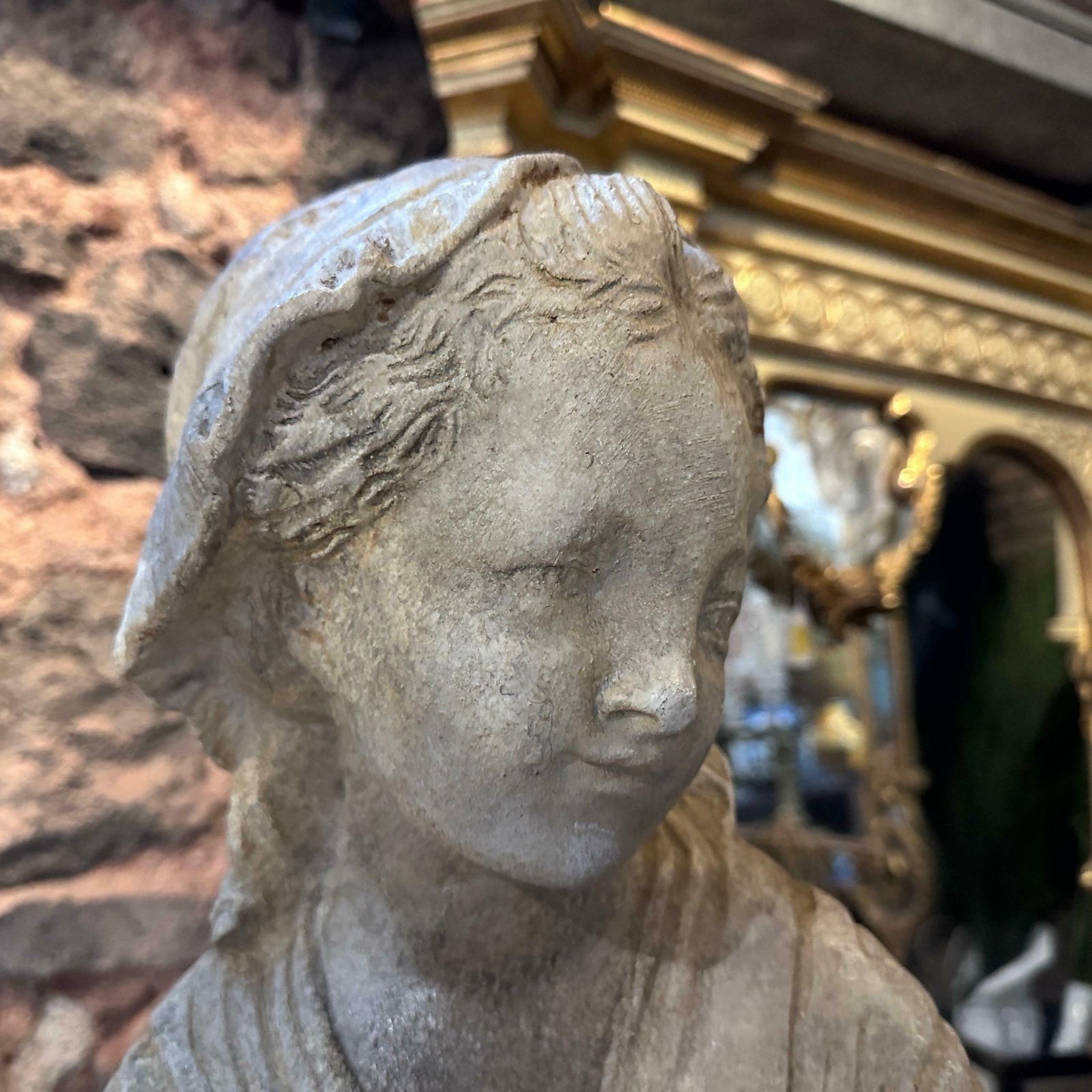 1930s Terracotta Sicilian Sculpture Of A Young Girl photo 1053.0