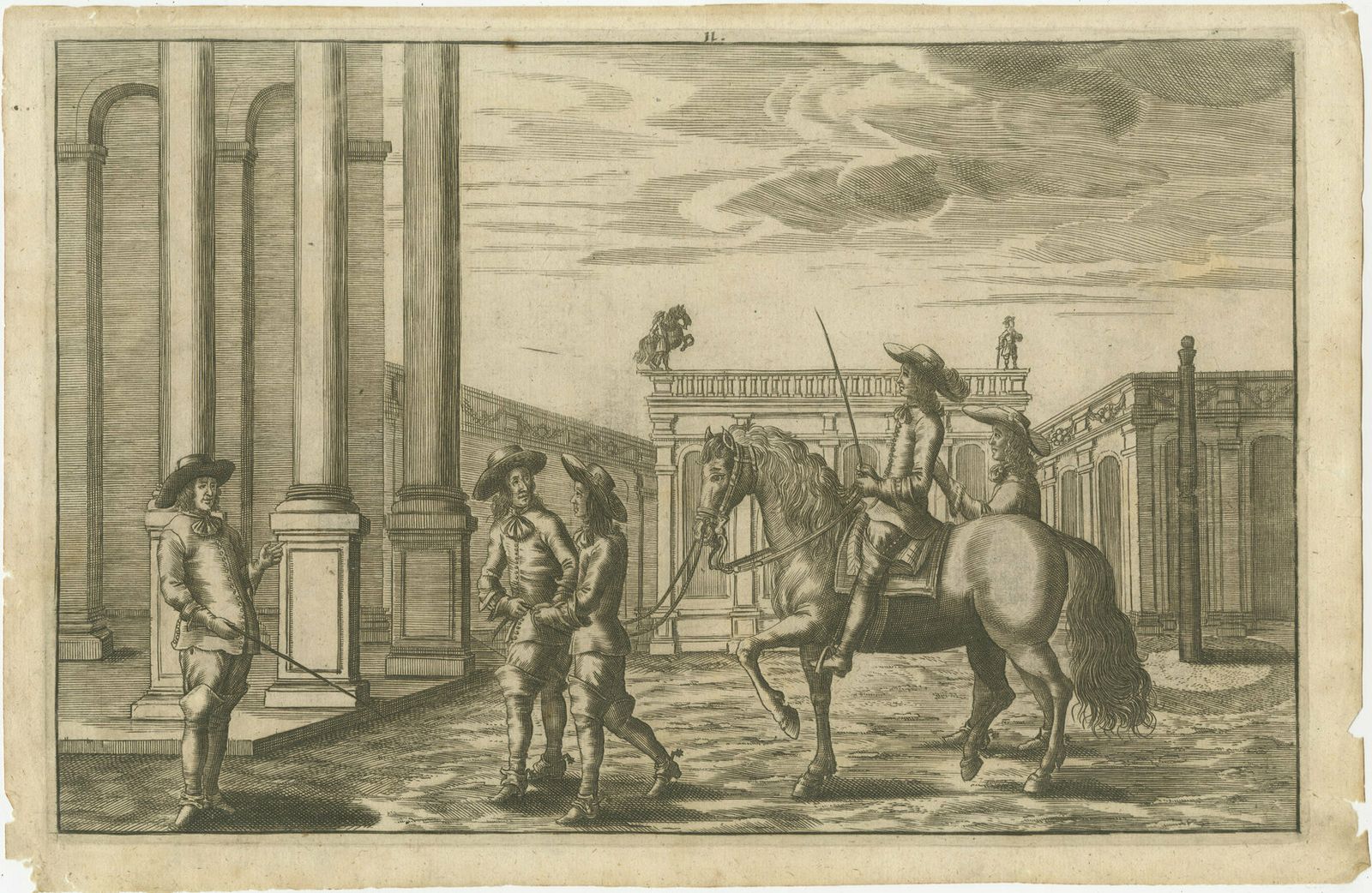 Set Of 5 Antique Horse Riding Prints photo for sale