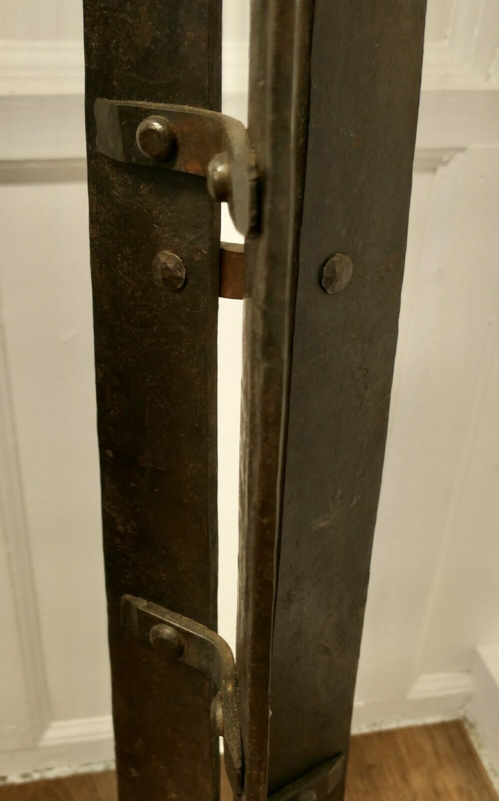 photo for sale Set Of 4 Hand Forged Iron 5ft Floor Standing Cathedral Candle Sticks,