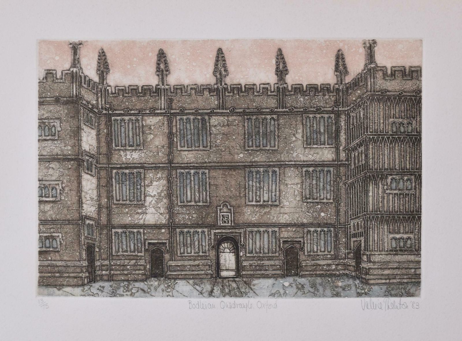 Valerie Thornton Bodleian Library, University Of Oxford 20th Century Etching By Valerie Thornton photo for sale