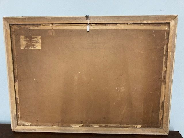 photo furniture Ancient Painting "City Of Taranto" By Artist Dante Canasi 1925. Oil On Faseite