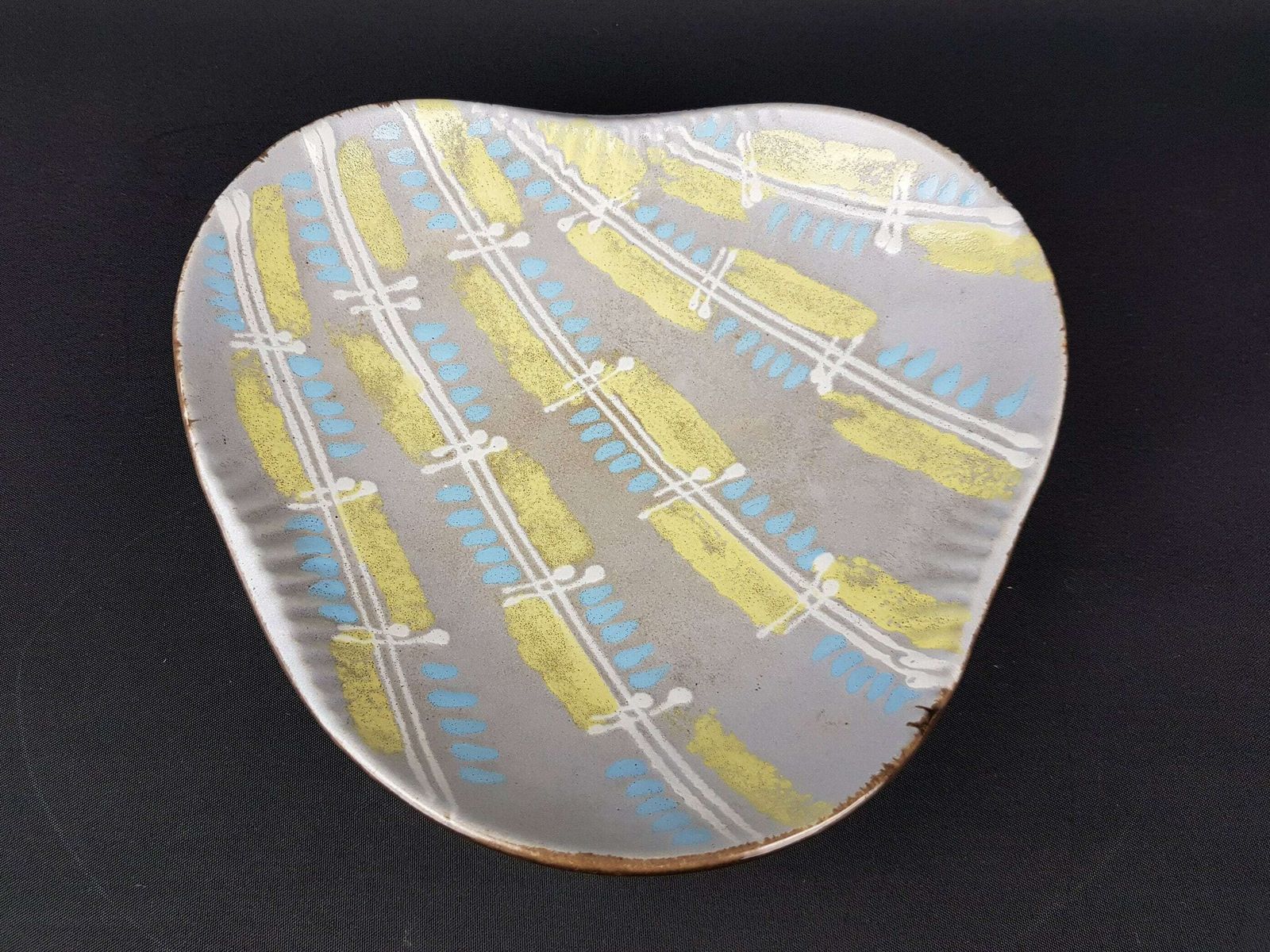 Vintage Baby Blue And Yellow Bowl By Carstens Keramik West German Pottery 1025 24 1950s photo Home Decor