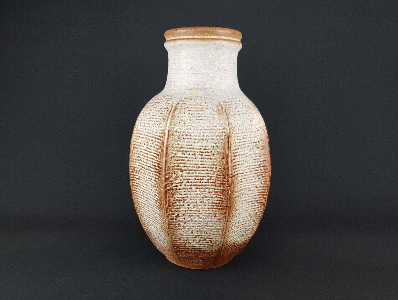 Vintage Carstens Tonnieshof Keramik Grote Beige Vaas 7831 40 West German Pottery Jaren 1960