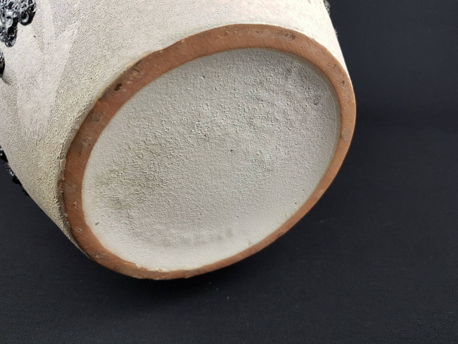 Xxl Vintage Beige En Rode Carstens Keramik Fat Lava Vloervaas Jaren 1960 photo 192.0