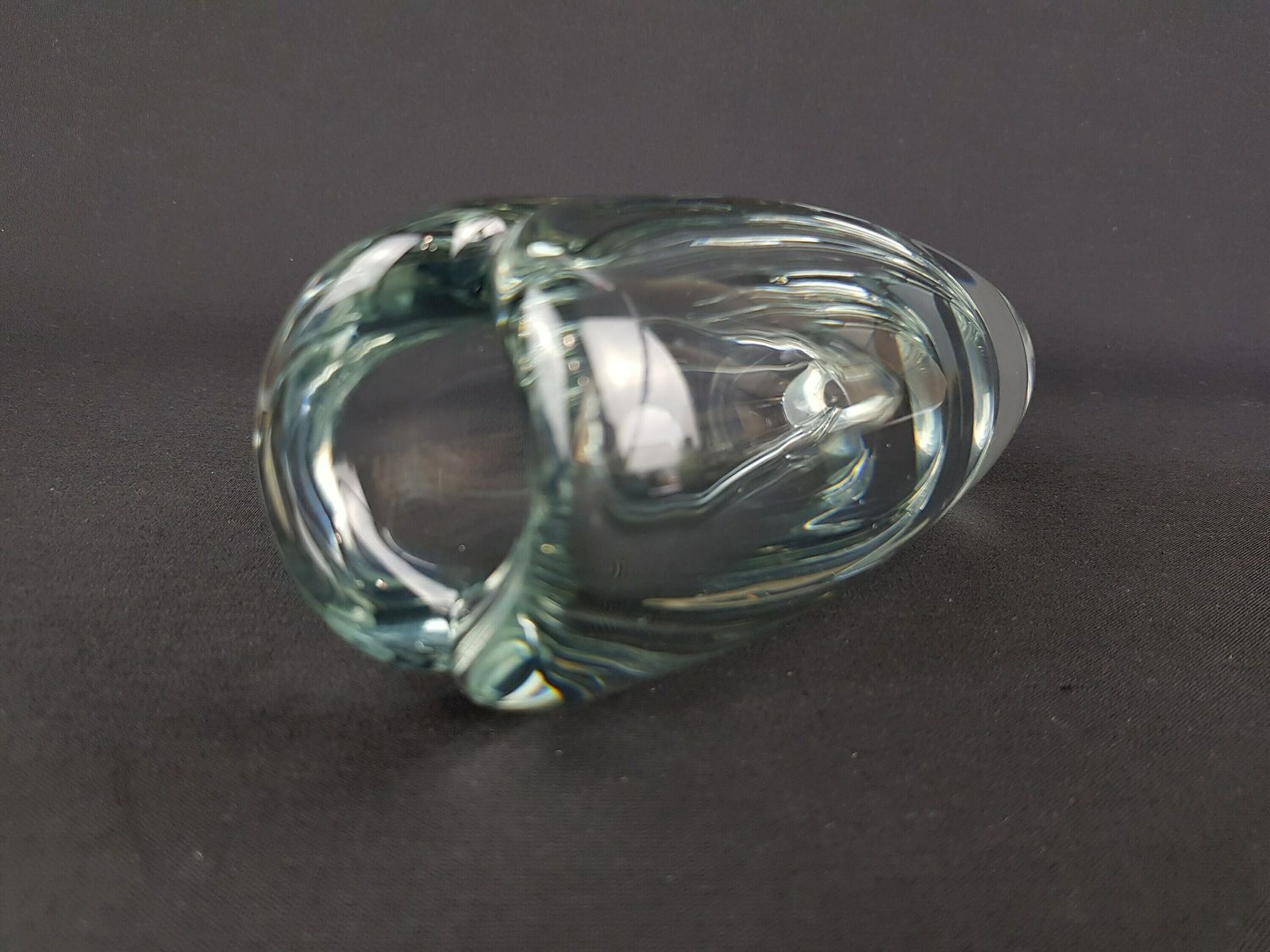 Vintage Signed Nuutajärvi Notsjö Glass Vase By K. Franck Finland Scandinavia 1958s photo Home Decor