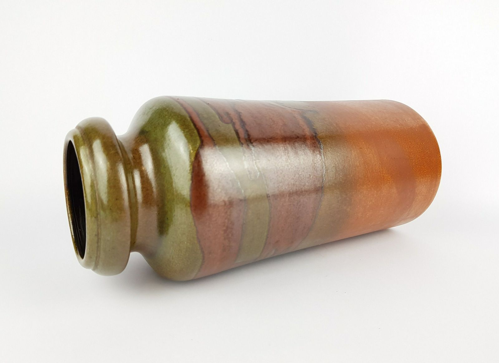 Vintage Scheurich Keramik Green And Brown Fat Lava Vase 517 30 West German Pottery 1970s photo Home Decor