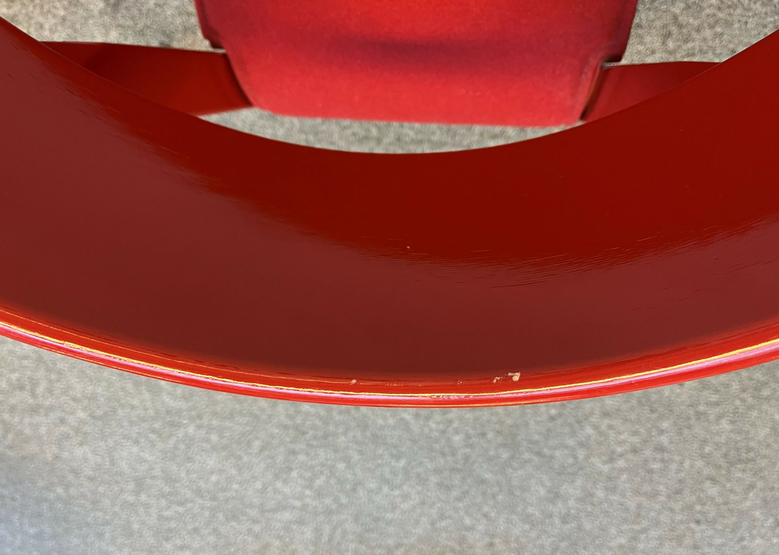 Vintage Red Lacquered Felt Fabric Chairs | Mid Century Design | Seating For Home & Office Use photo vintage