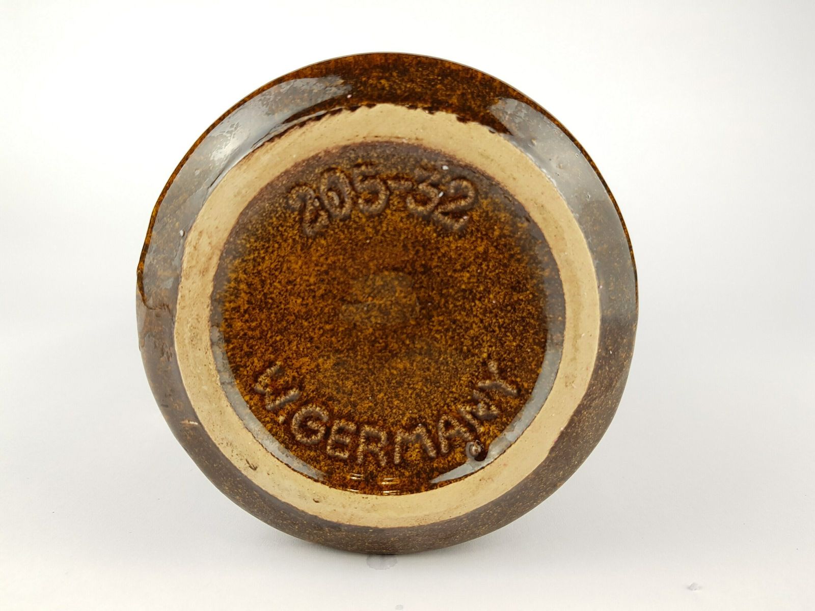 Vintage Brown Scheurich Keramik Fat Lava Vase 205 32 West Geman Pottery 1970s photo vinterior