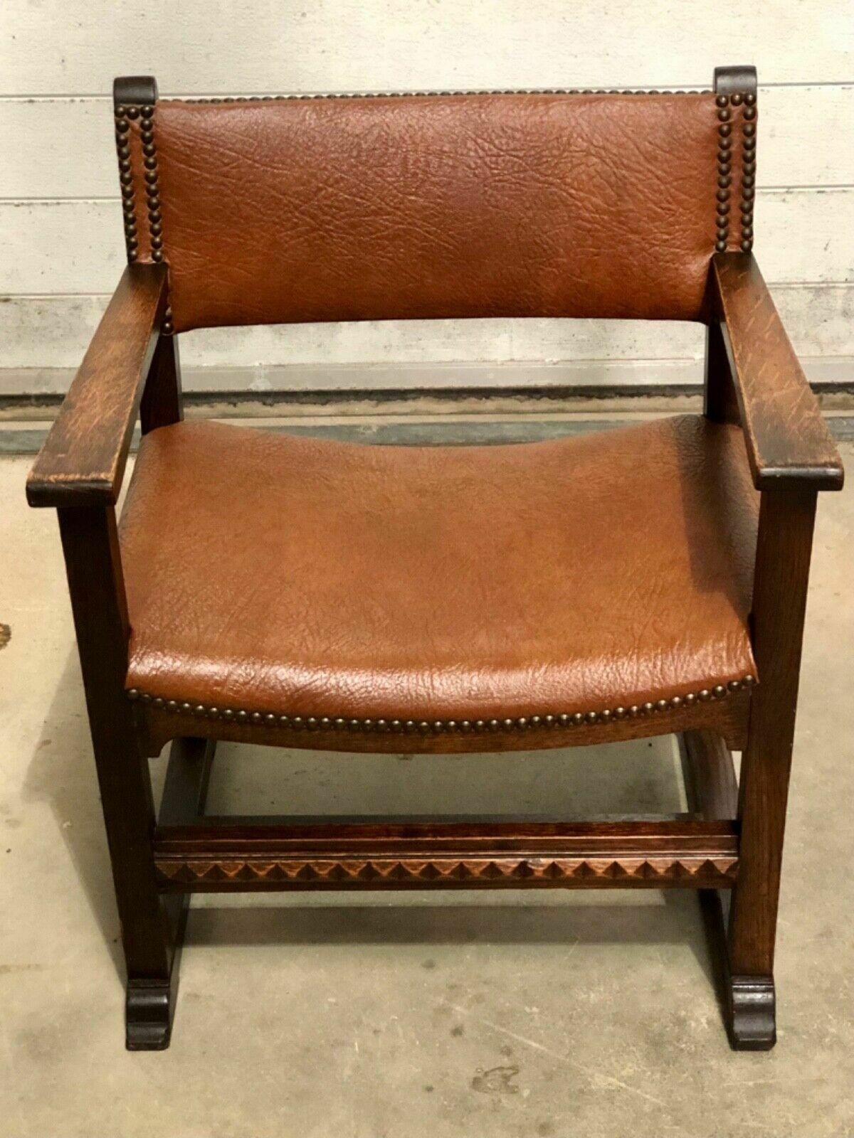 Handsome Arts And Crafts Oak Nursing Chair / Childs Chair photo vinterior
