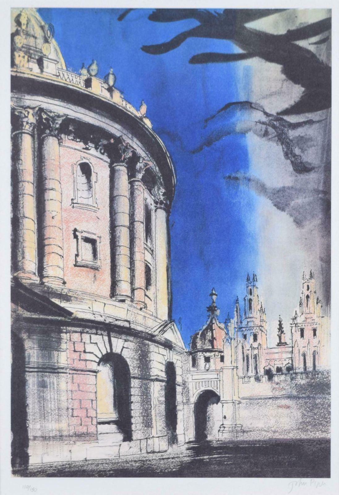 John Piper Ch Radcliffe Camera, University Of Oxford Signed Lithograph Print photo furniture