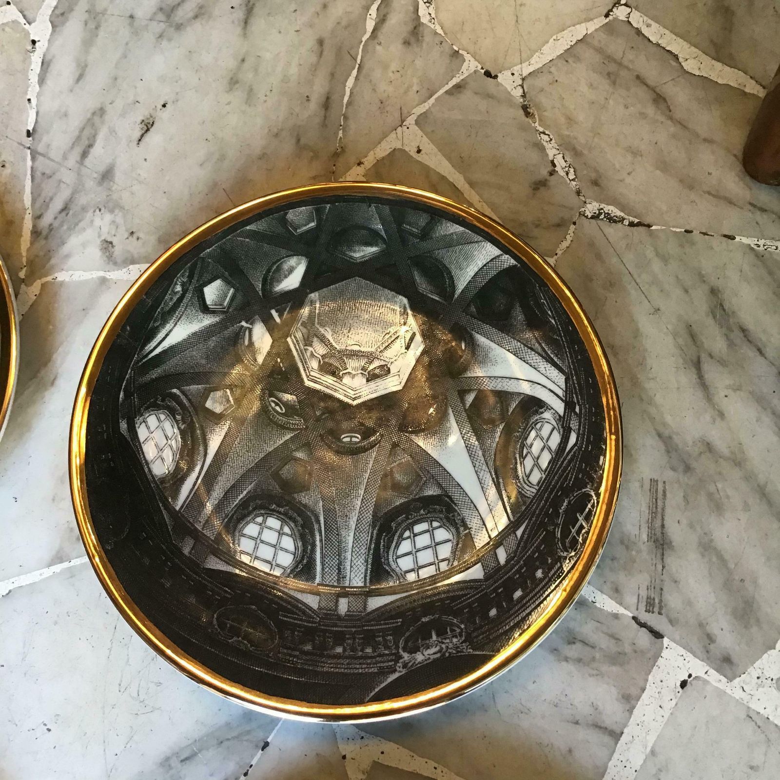 Home Decor Piero Fornasetti Cupole D Italia Porcelain Gold 1960 Italy photo